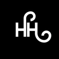 hh bokstavslogotypdesign på svart bakgrund. hh kreativa initialer bokstavslogotyp koncept. hh bokstavsdesign. hh vit bokstavsdesign på svart bakgrund. hh, hh logotyp vektor