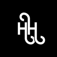 hh bokstavslogotypdesign på svart bakgrund. hh kreativa initialer bokstavslogotyp koncept. hh bokstavsdesign. hh vit bokstavsdesign på svart bakgrund. hh, hh logotyp vektor