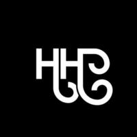 hh bokstavslogotypdesign på svart bakgrund. hh kreativa initialer bokstavslogotyp koncept. hh bokstavsdesign. hh vit bokstavsdesign på svart bakgrund. hh, hh logotyp vektor