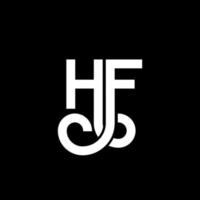 hf brev logotyp design på svart bakgrund. hf kreativa initialer brev logotyp koncept. hf bokstavsdesign. hf vit bokstavsdesign på svart bakgrund. hf, hf logotyp vektor