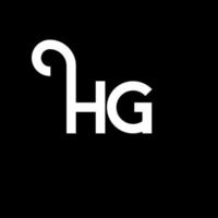 hg brev logotyp design på svart bakgrund. hg kreativa initialer brev logotyp koncept. hg bokstavsdesign. hg vit bokstavsdesign på svart bakgrund. hg, hg logotyp vektor