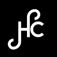 hc brev logotyp design på svart bakgrund. hc kreativa initialer bokstavslogotyp koncept. hc bokstavsdesign. hc vit bokstavsdesign på svart bakgrund. hc, hc logotyp vektor
