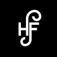 hf brev logotyp design på svart bakgrund. hf kreativa initialer brev logotyp koncept. hf bokstavsdesign. hf vit bokstavsdesign på svart bakgrund. hf, hf logotyp vektor