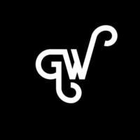 gw brev logotyp design på svart bakgrund. gw kreativa initialer brev logotyp koncept. gw bokstavsdesign. gw vit bokstavsdesign på svart bakgrund. gw, gw logotyp vektor