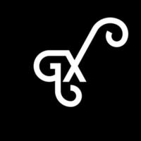 gx-Buchstaben-Logo-Design auf schwarzem Hintergrund. gx kreative Initialen schreiben Logo-Konzept. gx Briefdesign. gx weißes Buchstabendesign auf schwarzem Hintergrund. gx, gx-Logo vektor