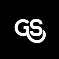 gs-Buchstaben-Logo-Design auf schwarzem Hintergrund. gs kreative Initialen schreiben Logo-Konzept. Briefgestaltung gehen. gs weißes Buchstabendesign auf schwarzem Hintergrund. gs, gs-Logo vektor