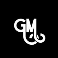 gm brev logotyp design på svart bakgrund. gm kreativa initialer brev logotyp koncept. gm brev design. gm vit bokstavsdesign på svart bakgrund. gm, gm logotyp vektor