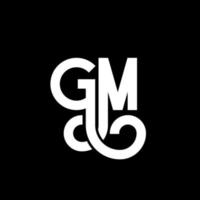 gm brev logotyp design på svart bakgrund. gm kreativa initialer brev logotyp koncept. gm brev design. gm vit bokstavsdesign på svart bakgrund. gm, gm logotyp vektor