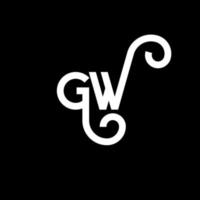 gw-Buchstaben-Logo-Design auf schwarzem Hintergrund. gw kreative Initialen schreiben Logo-Konzept. gw Briefgestaltung. gw weißes Buchstabendesign auf schwarzem Hintergrund. gw, gw-Logo vektor
