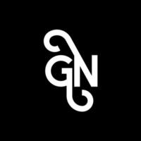 gn brev logotyp design på svart bakgrund. gn kreativa initialer brev logotyp koncept. gn bokstavsdesign. gn vit bokstav design på svart bakgrund. gn, gn logotyp vektor