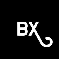 bx-Buchstaben-Logo-Design auf schwarzem Hintergrund. bx kreative Initialen schreiben Logo-Konzept. bx Briefgestaltung. bx weißes Buchstabendesign auf schwarzem Hintergrund. bx, bx-Logo vektor