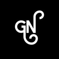 gn brev logotyp design på svart bakgrund. gn kreativa initialer brev logotyp koncept. gn bokstavsdesign. gn vit bokstav design på svart bakgrund. gn, gn logotyp vektor