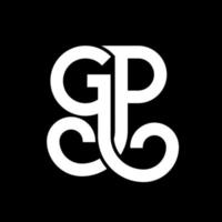 gp brev logotyp design på svart bakgrund. gp kreativa initialer brev logotyp koncept. gp brev design. gp vit bokstavsdesign på svart bakgrund. gp, gp logotyp vektor