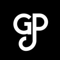 gp brev logotyp design på svart bakgrund. gp kreativa initialer brev logotyp koncept. gp brev design. gp vit bokstavsdesign på svart bakgrund. gp, gp logotyp vektor