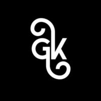 gk brev logotyp design på svart bakgrund. gk kreativa initialer bokstavslogotyp koncept. gk bokstavsdesign. gk vit bokstavsdesign på svart bakgrund. gk, gk logotyp vektor