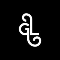 gl brev logotyp design på svart bakgrund. gl kreativa initialer brev logotyp koncept. gl bokstavsdesign. gl vit bokstavsdesign på svart bakgrund. gl, gl logotyp vektor