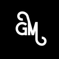 gm-Brief-Logo-Design auf schwarzem Hintergrund. gm kreative Initialen schreiben Logo-Konzept. GM-Briefgestaltung. gm weißes Buchstabendesign auf schwarzem Hintergrund. GM, GM-Logo vektor