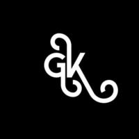 gk brev logotyp design på svart bakgrund. gk kreativa initialer bokstavslogotyp koncept. gk bokstavsdesign. gk vit bokstavsdesign på svart bakgrund. gk, gk logotyp vektor