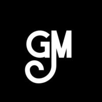 gm brev logotyp design på svart bakgrund. gm kreativa initialer brev logotyp koncept. gm brev design. gm vit bokstavsdesign på svart bakgrund. gm, gm logotyp vektor