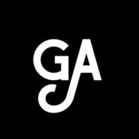 ga brev logotyp design på svart bakgrund. ga kreativa initialer brev logotyp koncept. ga bokstavsdesign. ga vit bokstavsdesign på svart bakgrund. ga, ga logotyp vektor