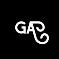 ga brev logotyp design på svart bakgrund. ga kreativa initialer brev logotyp koncept. ga bokstavsdesign. ga vit bokstavsdesign på svart bakgrund. ga, ga logotyp vektor