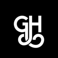 gh brev logotyp design på svart bakgrund. gh kreativa initialer brev logotyp koncept. gh bokstavsdesign. gh vit bokstavsdesign på svart bakgrund. gh, gh logotyp vektor