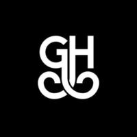 gh-Buchstaben-Logo-Design auf schwarzem Hintergrund. gh kreatives Initialen-Buchstaben-Logo-Konzept. gh Briefgestaltung. gh weißes Buchstabendesign auf schwarzem Hintergrund. gh, gh-Logo vektor