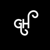 gh brev logotyp design på svart bakgrund. gh kreativa initialer brev logotyp koncept. gh bokstavsdesign. gh vit bokstavsdesign på svart bakgrund. gh, gh logotyp vektor