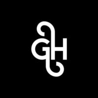 gh brev logotyp design på svart bakgrund. gh kreativa initialer brev logotyp koncept. gh bokstavsdesign. gh vit bokstavsdesign på svart bakgrund. gh, gh logotyp vektor