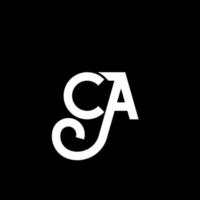 c-Buchstaben-Logo-Design auf schwarzem Hintergrund. ca kreative Initialen schreiben Logo-Konzept. ca Briefgestaltung. c weißes Buchstabendesign auf schwarzem Hintergrund. ca, ca-Logo vektor