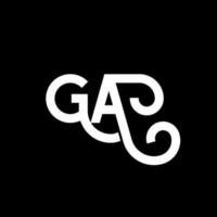 ga brev logotyp design på svart bakgrund. ga kreativa initialer brev logotyp koncept. ga bokstavsdesign. ga vit bokstavsdesign på svart bakgrund. ga, ga logotyp vektor