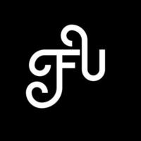 fu brev logotyp design på svart bakgrund. fu kreativa initialer brev logotyp koncept. fu bokstavsdesign. fu vit bokstavsdesign på svart bakgrund. fu, fu logotyp vektor