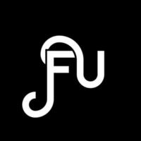 fu brev logotyp design på svart bakgrund. fu kreativa initialer brev logotyp koncept. fu bokstavsdesign. fu vit bokstavsdesign på svart bakgrund. fu, fu logotyp vektor