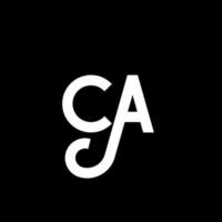 c-Buchstaben-Logo-Design auf schwarzem Hintergrund. ca kreative Initialen schreiben Logo-Konzept. ca Briefgestaltung. c weißes Buchstabendesign auf schwarzem Hintergrund. ca, ca-Logo vektor
