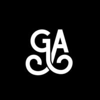 ga-Buchstaben-Logo-Design auf schwarzem Hintergrund. ga kreatives Initialen-Buchstaben-Logo-Konzept. ga Briefgestaltung. g weißes Buchstabendesign auf schwarzem Hintergrund. ga, ga-Logo vektor
