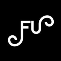 fu brev logotyp design på svart bakgrund. fu kreativa initialer brev logotyp koncept. fu bokstavsdesign. fu vit bokstavsdesign på svart bakgrund. fu, fu logotyp vektor