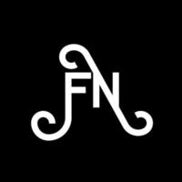 fn brev logotyp design på svart bakgrund. fn kreativa initialer bokstavslogotyp koncept. fn bokstavsdesign. fn vit bokstavsdesign på svart bakgrund. fn, fn-logotyp vektor