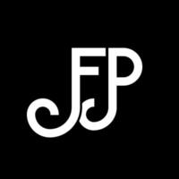fp-Brief-Logo-Design auf schwarzem Hintergrund. fp kreatives Initialen-Buchstaben-Logo-Konzept. fp Briefgestaltung. fp weißes Buchstabendesign auf schwarzem Hintergrund. fp, fp-Logo vektor