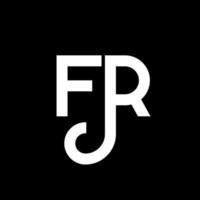 fr-Brief-Logo-Design auf schwarzem Hintergrund. fr kreative Initialen schreiben Logo-Konzept. fr Briefgestaltung. fr weißes Buchstabendesign auf schwarzem Hintergrund. fr, fr-Logo vektor