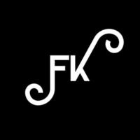 fk-Buchstaben-Logo-Design auf schwarzem Hintergrund. fk kreative Initialen schreiben Logo-Konzept. fk Briefgestaltung. fk weißes Buchstabendesign auf schwarzem Hintergrund. fk, fk-Logo vektor