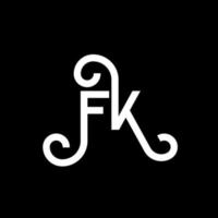 fk brev logotyp design på svart bakgrund. fk kreativa initialer bokstavslogotyp koncept. fk bokstavsdesign. fk vit bokstavsdesign på svart bakgrund. fk, fk logotyp vektor