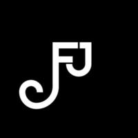 fj brev logotyp design på svart bakgrund. fj kreativa initialer brev logotyp koncept. fj bokstavsdesign. fj vit bokstavsdesign på svart bakgrund. fj, fj logotyp vektor