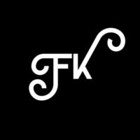 fk brev logotyp design på svart bakgrund. fk kreativa initialer bokstavslogotyp koncept. fk bokstavsdesign. fk vit bokstavsdesign på svart bakgrund. fk, fk logotyp vektor