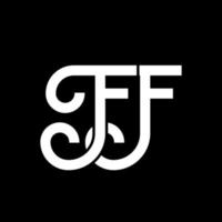 ff-Buchstaben-Logo-Design auf schwarzem Hintergrund. ff kreative Initialen schreiben Logo-Konzept. ff Briefgestaltung. ff weißes Buchstabendesign auf schwarzem Hintergrund. ff, ff-Logo vektor