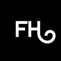 fh brev logotyp design på svart bakgrund. fh kreativa initialer bokstavslogotyp koncept. fh bokstavsdesign. fh vit bokstavsdesign på svart bakgrund. fh, fh logotyp vektor