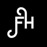 fh brev logotyp design på svart bakgrund. fh kreativa initialer bokstavslogotyp koncept. fh bokstavsdesign. fh vit bokstavsdesign på svart bakgrund. fh, fh logotyp vektor