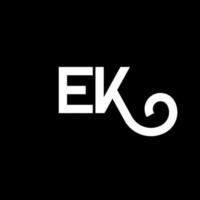 ek brev logotyp design på svart bakgrund. ek kreativa initialer bokstavslogotyp koncept. ek bokstavsdesign. ek vit bokstavsdesign på svart bakgrund. ek, ek logotyp vektor