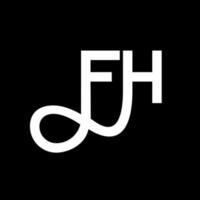 fh-Buchstaben-Logo-Design auf schwarzem Hintergrund. fh kreative Initialen schreiben Logo-Konzept. fh Briefgestaltung. fh weißes Buchstabendesign auf schwarzem Hintergrund. fh, fh-Logo vektor