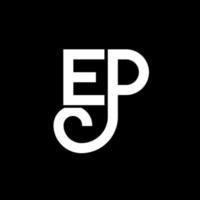 ep brev logotyp design på svart bakgrund. ep kreativa initialer brev logotyp koncept. ep brev design. ep vit bokstav design på svart bakgrund. ep, ep logotyp vektor