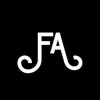 fa brev logotyp design på svart bakgrund. fa kreativa initialer bokstavslogotyp koncept. fa bokstavsdesign. fa vit bokstavsdesign på svart bakgrund. fa, fa logotyp vektor